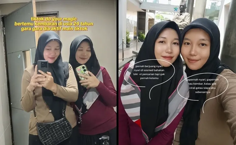 Kisah kembar terpisah sejak bayi bertemu gara-gara TikTok © 2025 TikTok