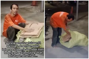 Sulitnya cari kerja di Indonesia, viral pemulung ternyata lulusan S1 teknik industri ini bikin miris