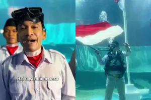 Cuma latihan 2 kali, Ruben Onsu ungkap tantangan kibarkan bendera di akuarium hiu, butuh tenaga ekstra