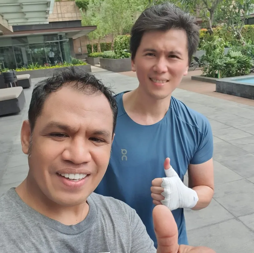 Reino Barack usai latihan boxing © Instagram Reino Barack usai latihan boxing © Instagram