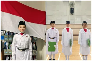 9 Potret Arsy Hermansyah bangga bisa jadi petugas upacara, lokasinya malah bikin salfok