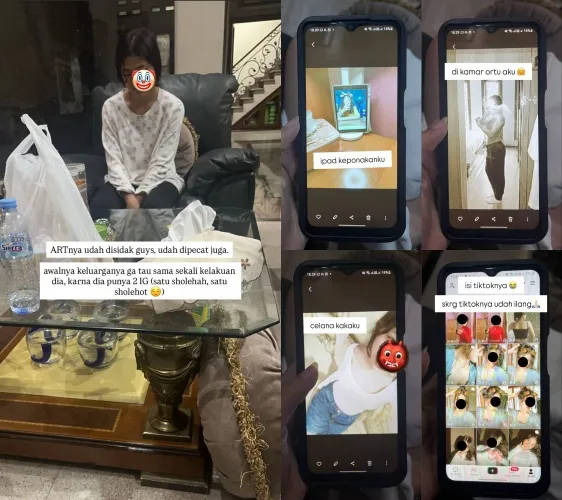 viral ART suka pakai baju majikannya © TikTok