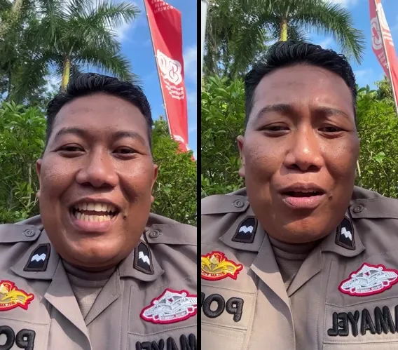 Polisi ajak sekeluarga demo DPR © 2025 Instagram