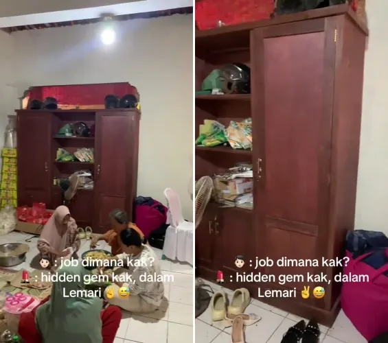 Penampakan lemari jadi pintu rumah © 2025 TikTok Penampakan lemari jadi pintu rumah © 2025 TikTok