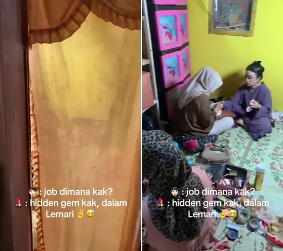 Penampakan lemari jadi pintu rumah © 2025 TikTok Penampakan lemari jadi pintu rumah © 2025 TikTok