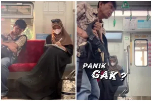 Lagi ngonten, wanita ini gercep selamatkan HPnya yang nyaris dicopet, aksinya malah tuai pro kontra