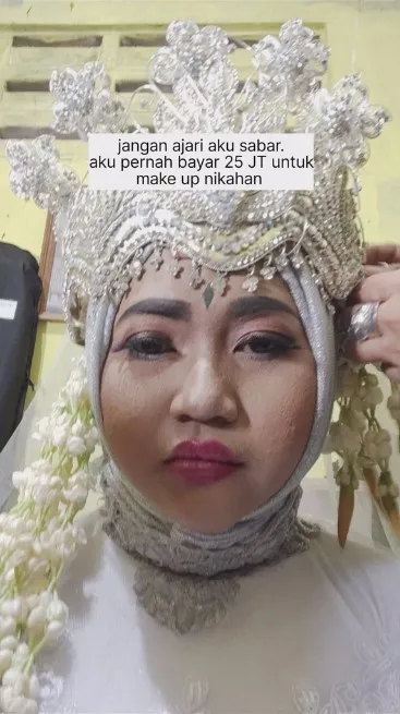 makeup pengantin Rp 25 juta tapi zonk © TikTok/@ghaziyah_n makeup pengantin Rp 25 juta tapi zonk © TikTok/@ghaziyah_n