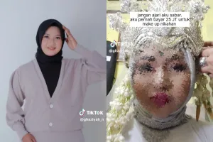 Momen ngenes wanita bayar makeup pengantin Rp25 juta biar bisa manglingi, hasil riasannya malah zonk