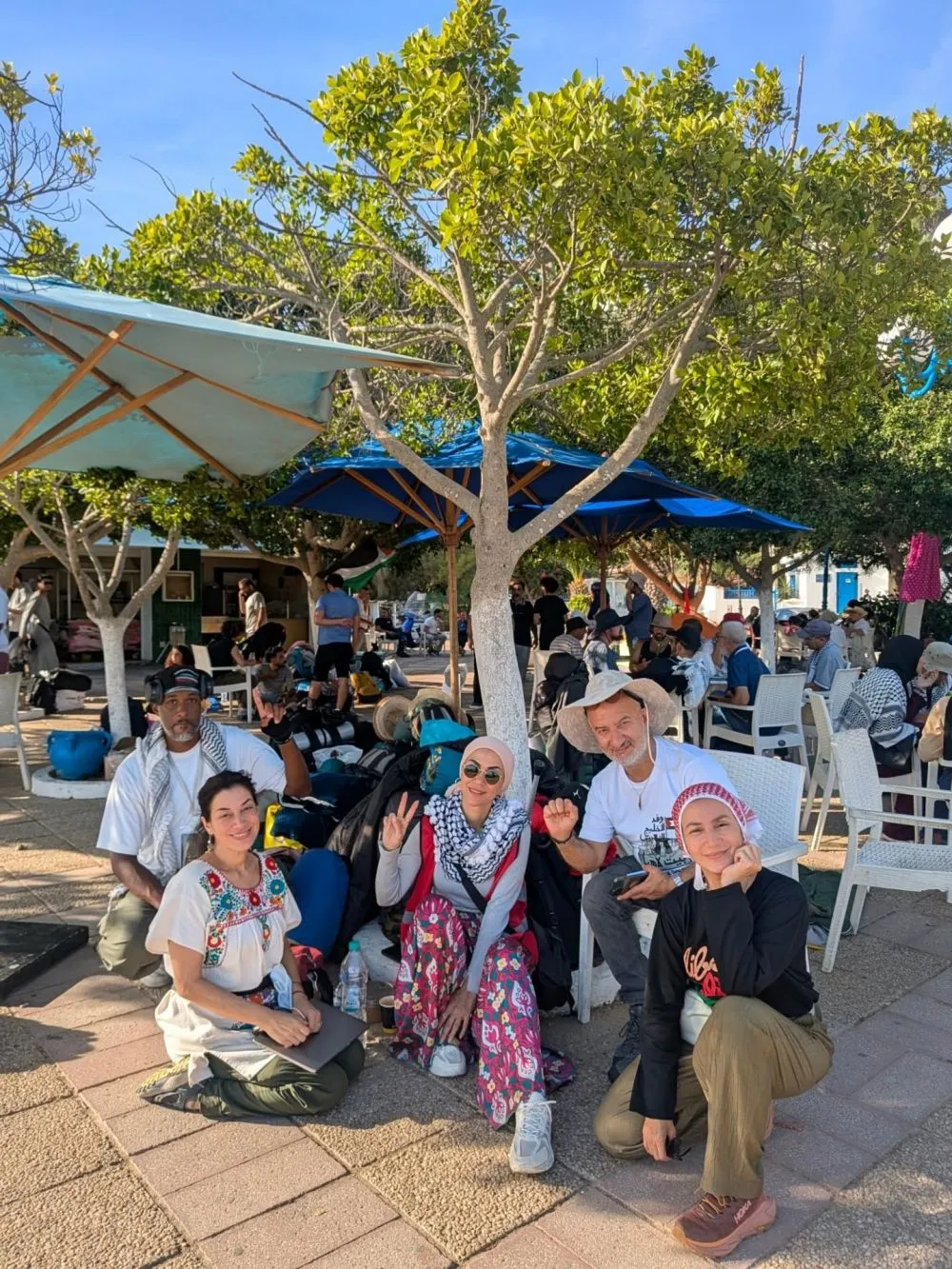 Wanda Hamidah bertahan di pelabuhan Tunisia © Instagram
