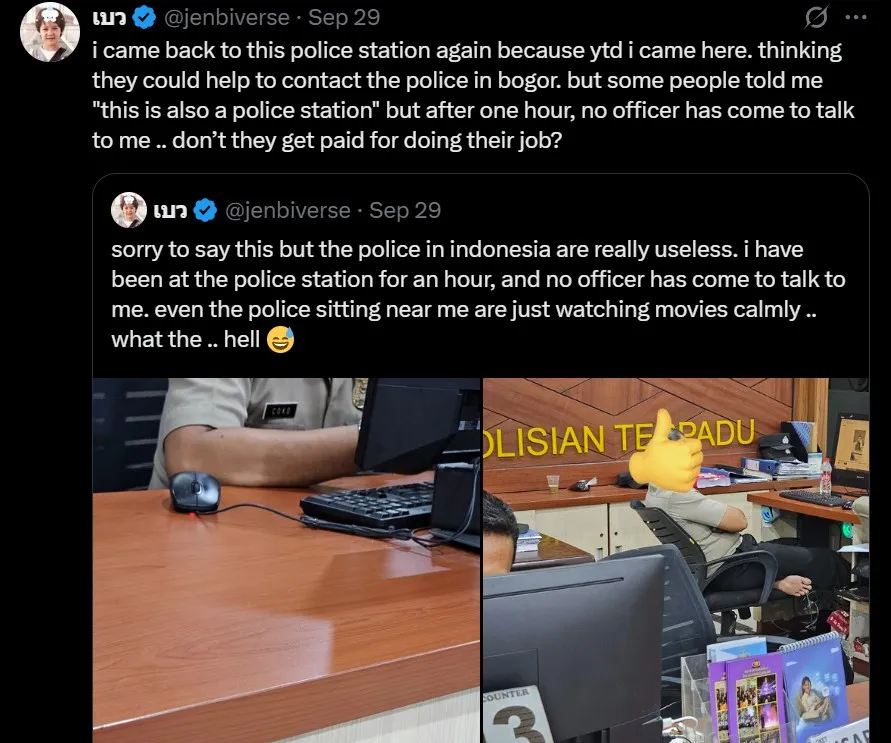 WNA Thailand curhat hp hilang © X