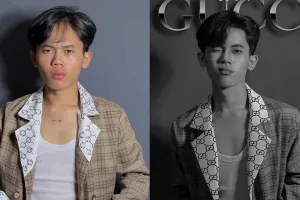  Tak perlu barang mewah, pria ini ubah kertas kado jadi outfit Gucci, transformasinya bak top model