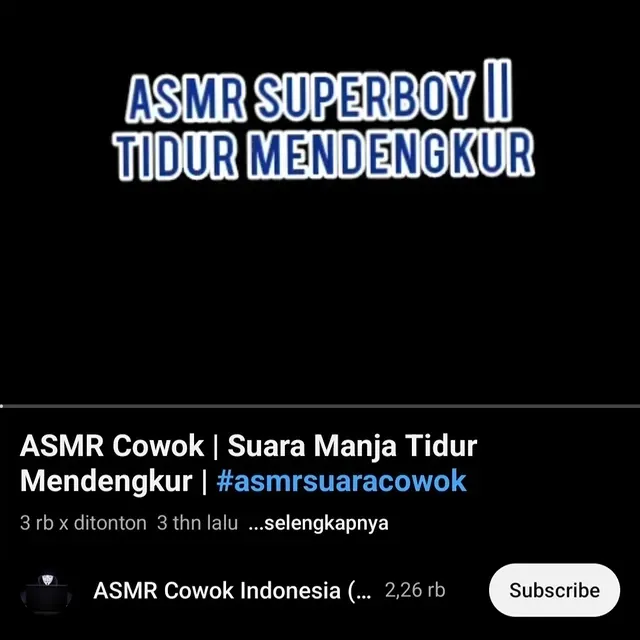 video asmr nyeleneh pengantar tidur © 2025 Instagram