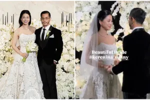 9 Potret resepsi Kerenina Sunny dan Rheza Herwindo, Setya Novanto senyum bahagia dampingi anak