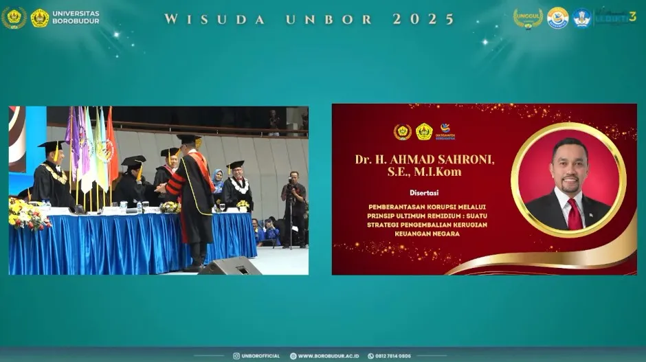 Ahmad Sahroni wisuda S3 © YouTube
