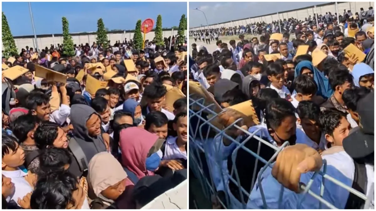Cari kerja sulit, viral ribuan pencari kerja di Tegal berdesakan demi lamar lowongan di pabrik sepatu