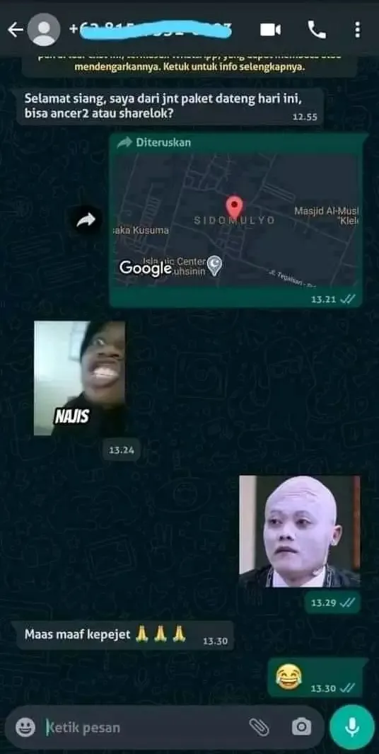 chat kurir ajak pelanggan bercanda © berbagai sumber chat kurir ajak pelanggan bercanda © berbagai sumber
