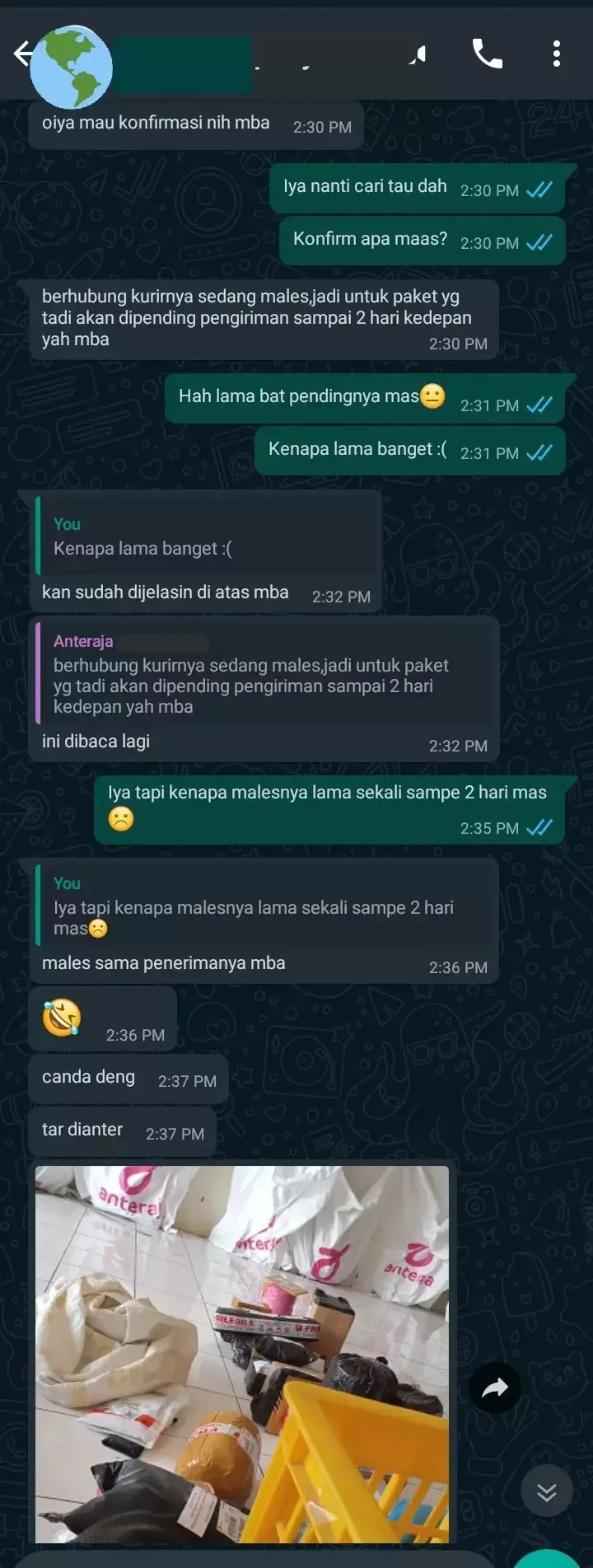 chat kurir ajak pelanggan bercanda © berbagai sumber chat kurir ajak pelanggan bercanda © berbagai sumber