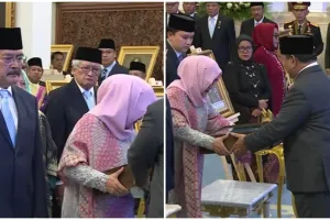 9 Potret Tutut dan Bambang Trihatmodjo wakili trah Cendana terima gelar Soeharto pahlawan, ucap syukur