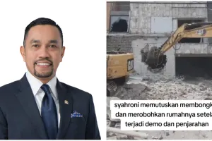 Sempat jadi sasaran penjarahan, begini potret rumah Ahmad Sahroni di Tanjung Priok yang kini dibongkar