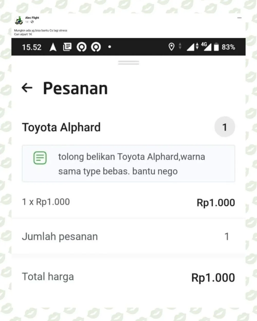 catatan ojek online kocak © berbagai sumber