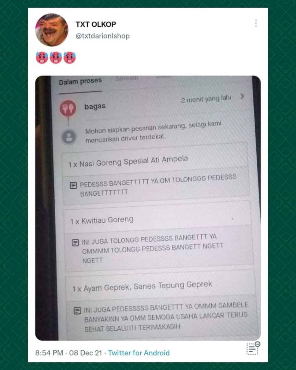 catatan ojek online kocak © berbagai sumber