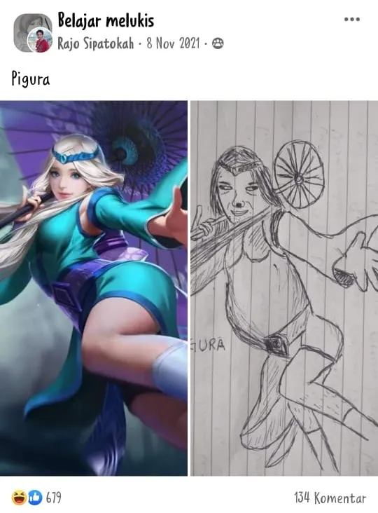 perbandingan lukisan dan gambar © Facebook perbandingan lukisan dan gambar © Facebook