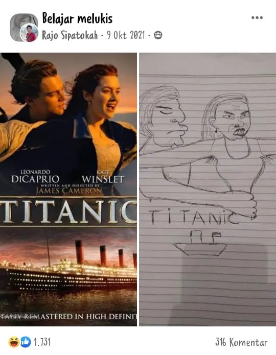 perbandingan lukisan dan gambar © Facebook perbandingan lukisan dan gambar © Facebook