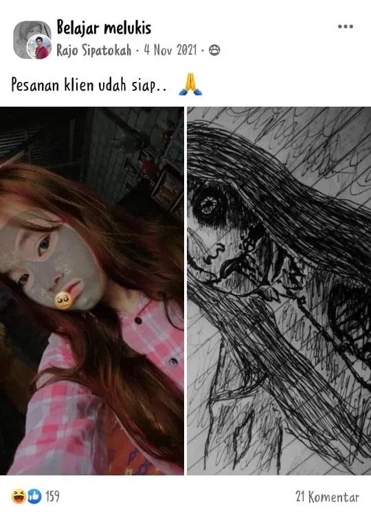 perbandingan lukisan dan gambar © Facebook perbandingan lukisan dan gambar © Facebook