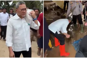Aksi Menko Zulkifli Hasan terjun langsung ke lokasi banjir di Padang, ikut bersihkan rumah warga