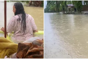 Jadi korban banjir di Sumut, wanita ini evakuasi bayinya tanpa bantuan, 5 potretnya miris