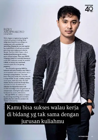 Sosok Rizky Arief CEO parfum HMNS © berbagai sumber Sosok Rizky Arief CEO parfum HMNS © berbagai sumber