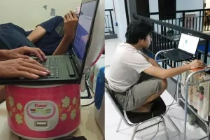 Kepepet tapi kreatif, 11 potret pengganti meja kerja ini bikin geleng-geleng kepala