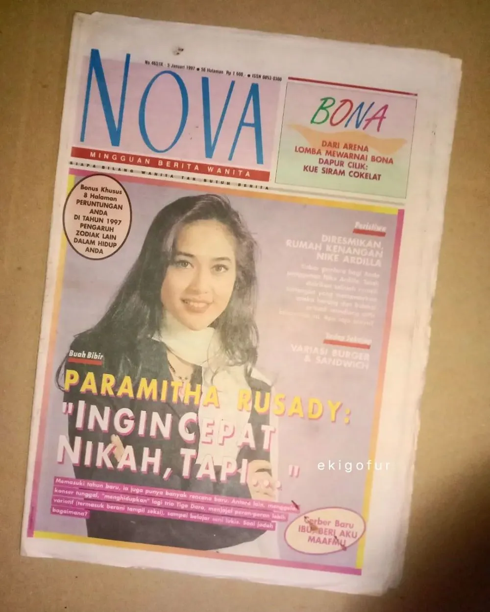 Paramitha Rusady di cover majalah jadul © 2022 Instagram Paramitha Rusady di cover majalah jadul © 2022 Instagram