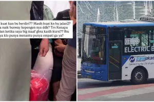 Perkara ogah kasih tempat duduk, viral wanita diomeli emak-emak di Transjakarta, ini kronologinya