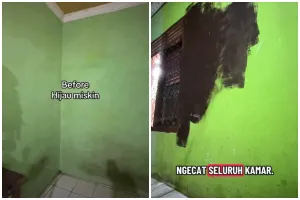 Punya kamar warna hijau miskin, wanita ini ngide makeover ruangannya, hasilnya malah jadi horor