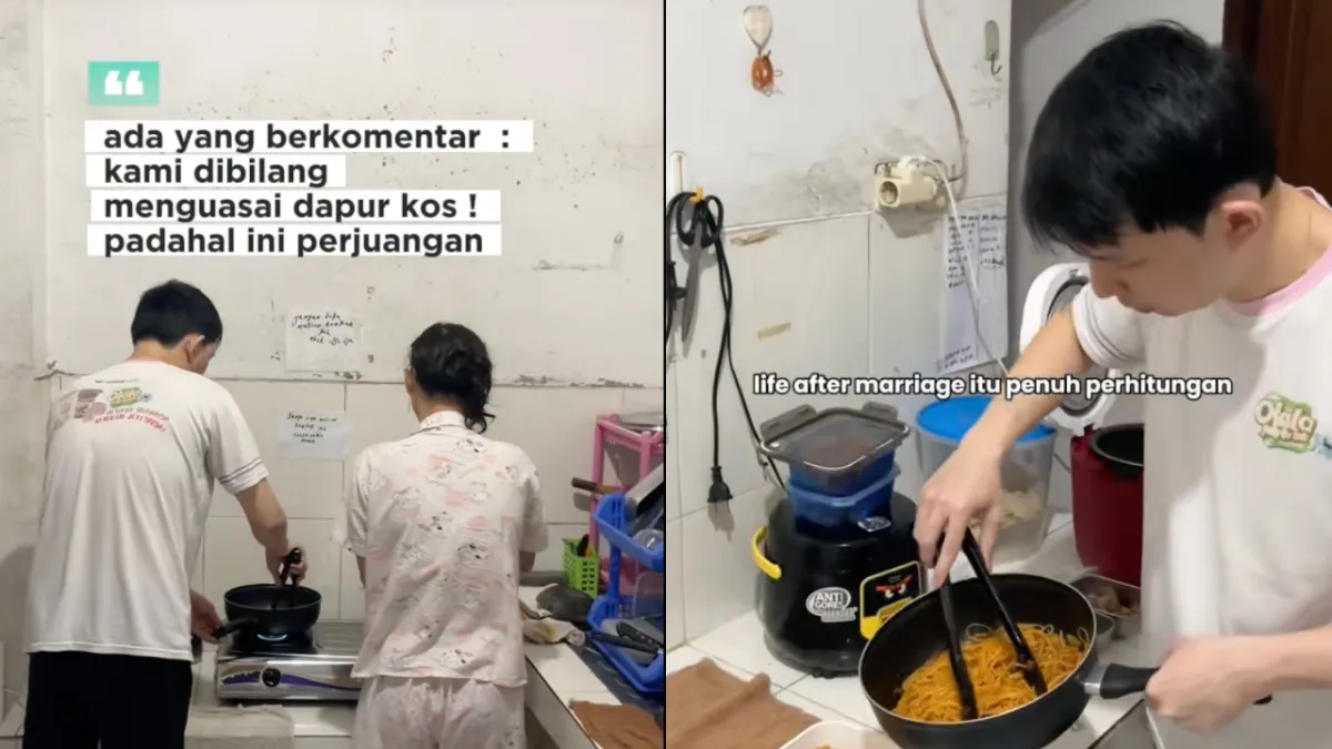 Kisah pasutri muda niat hemat masak di dapur umum kost, malah kena nyinyir menguasai tempat