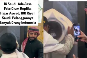 Beredar video jasa foto cium replika Hajar Aswad 100 riyal digemari jemaah Indonesia, ini faktanya