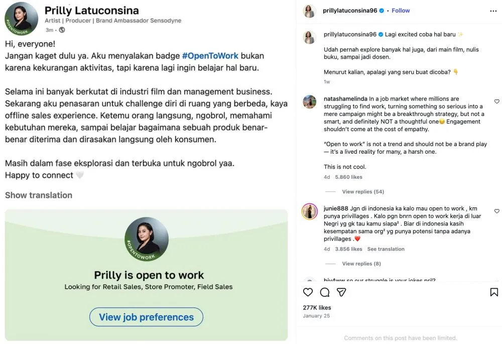 Prilly Latuconsina klarifikasi foto: Instagram/@prillylatuconsina96 Prilly Latuconsina klarifikasi foto: Instagram/@prillylatuconsina96