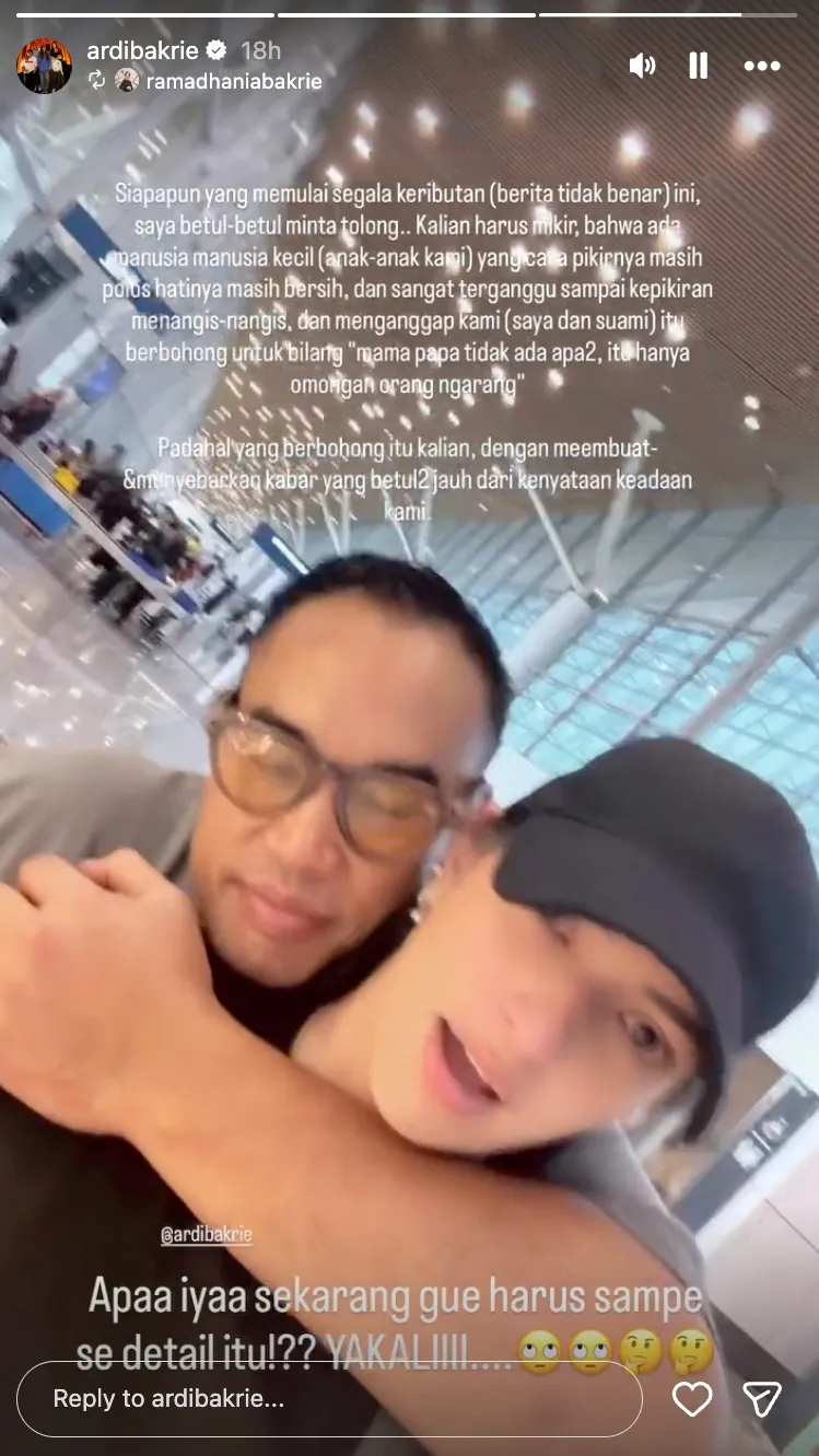 cerai nia ramadhani Instagram/@ardibakrie; Instagram/@ramadhaniabakrie