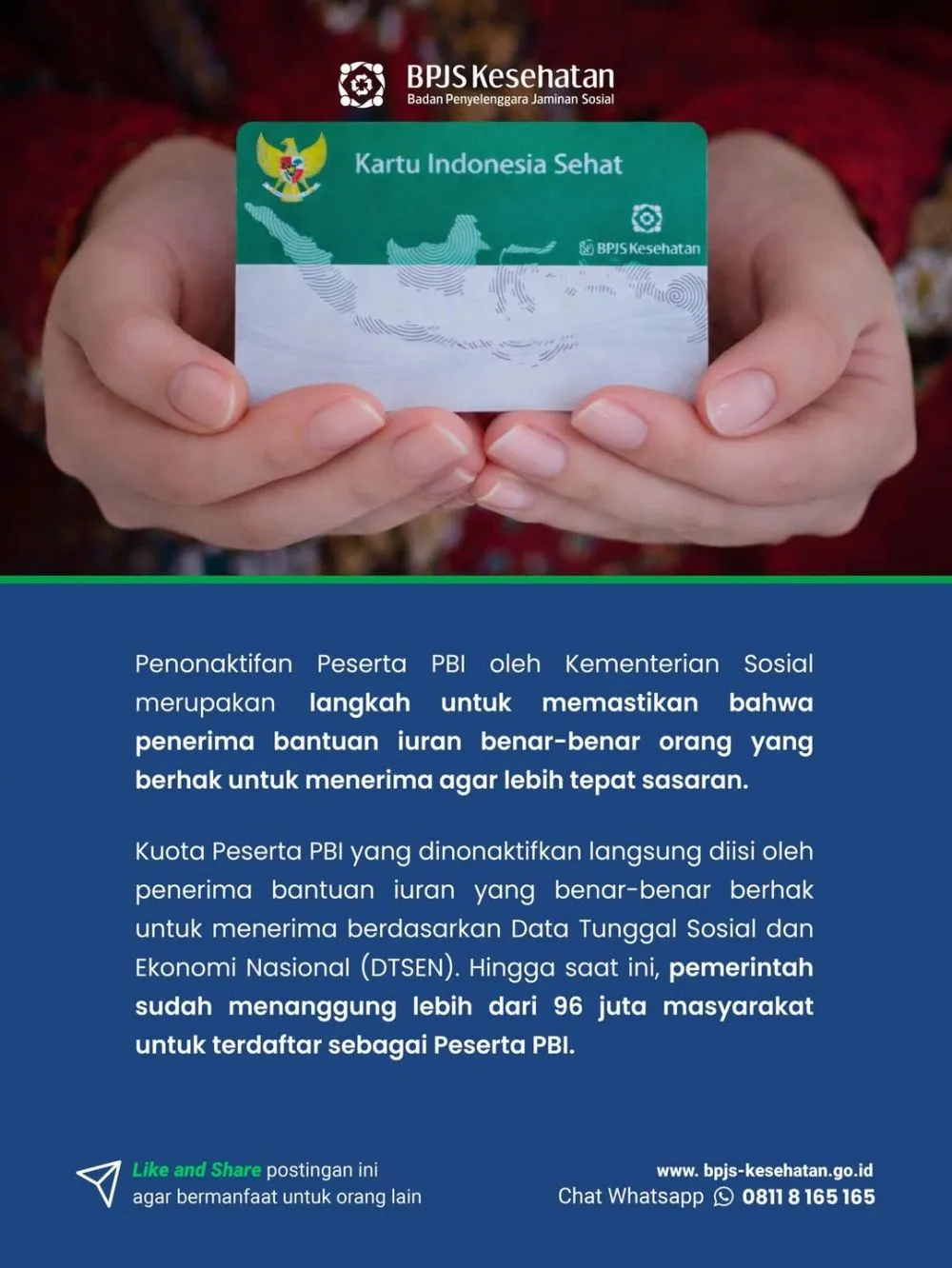 cara mengaktifkan bpjs pbi Instagram @bpjskesehatan_ri