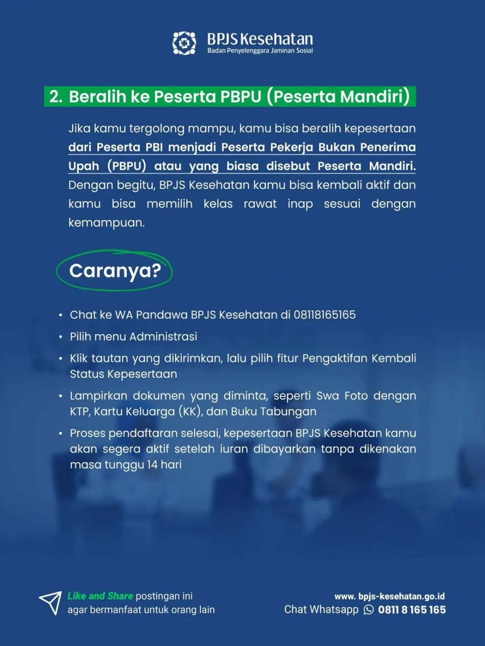 cara mengaktifkan bpjs pbi Instagram @bpjskesehatan_ri