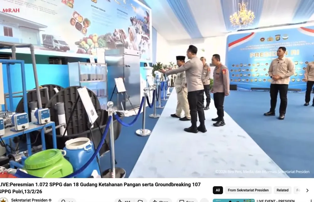 Prabowo Subianto tinjau SPPG Polri YouTube Sekretariat Presiden