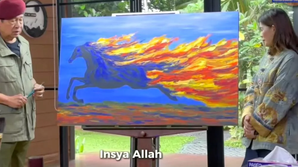 Lukisan Kuda Api SBY YouTube/Partai Demokrat Lukisan Kuda Api SBY YouTube/Partai Demokrat