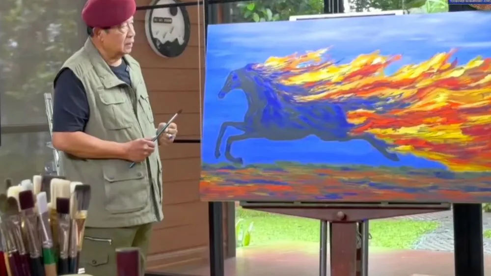 Lukisan Kuda Api SBY YouTube/Partai Demokrat Lukisan Kuda Api SBY YouTube/Partai Demokrat