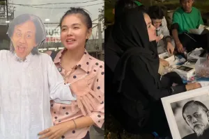 7 Potret Karina Ranau sahur pertama di makam Epy Kusnandar, merasa bareng-bareng