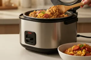 Resep nasi gila rice cooker, solusi sahur sat set tanpa perlu banyak alat masak