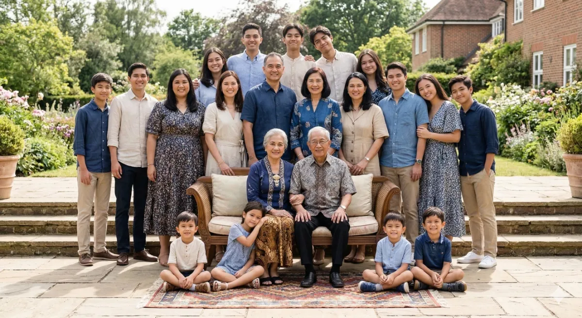 5 Ide pose foto Lebaran estetik, trik keluarga besar terlihat ramping di HP