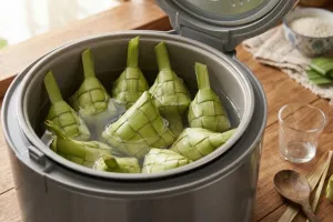5 Cara bikin ketupat pakai rice cooker, anti gagal dan hemat gas untuk Lebaran