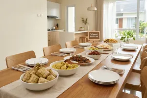5 Inspirasi meja makan Lebaran clean aesthetic yang cocok untuk rumah tipe 36 dan 45