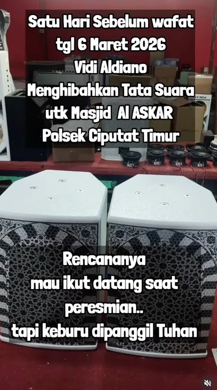 Vidi Aldiano donasi audio system  Instagram @v8harrykiss